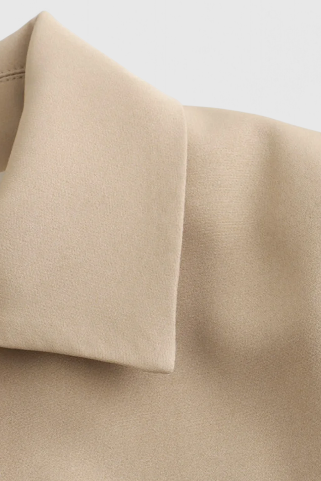 Cropped Jacket | Flap Pockets, Turn-Down Collar