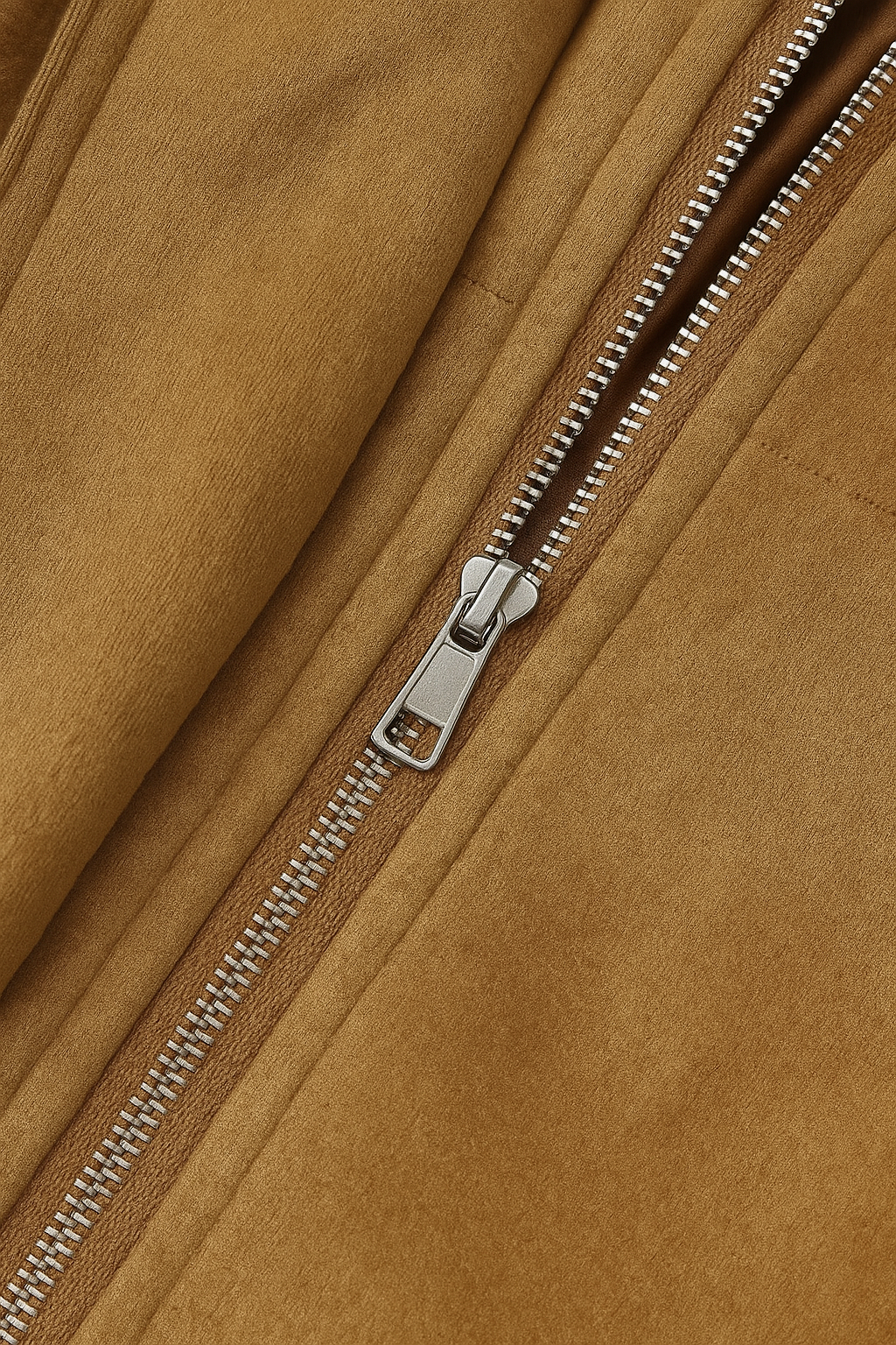 Bomber Jacket with Suede Finish