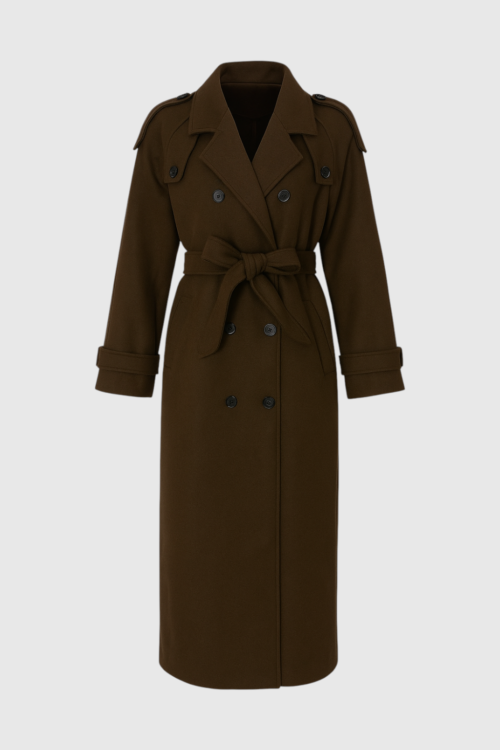Long Coat with Belted Waist