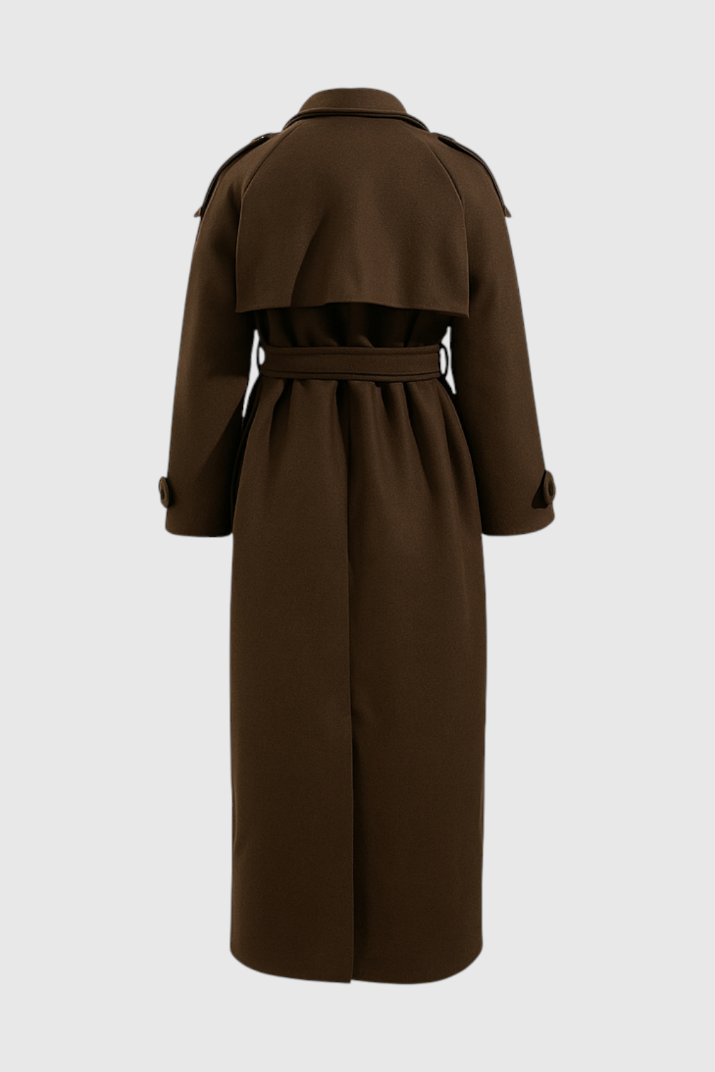 Long Coat with Belted Waist