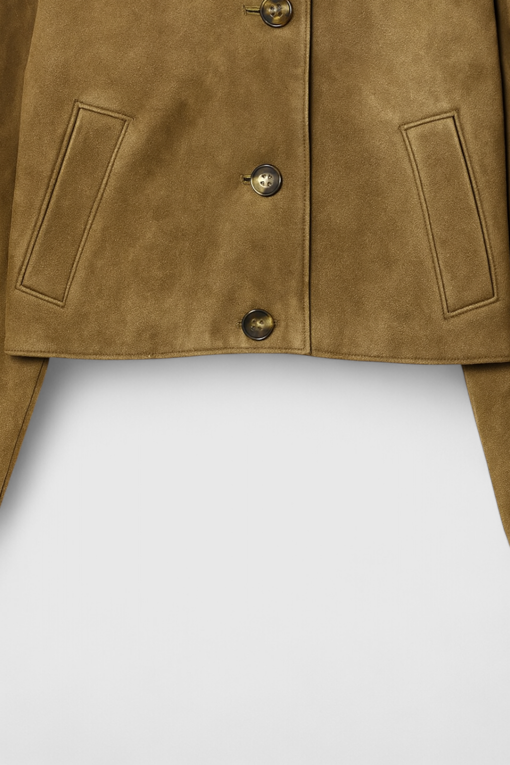 Cropped Jacket with Suede Finish