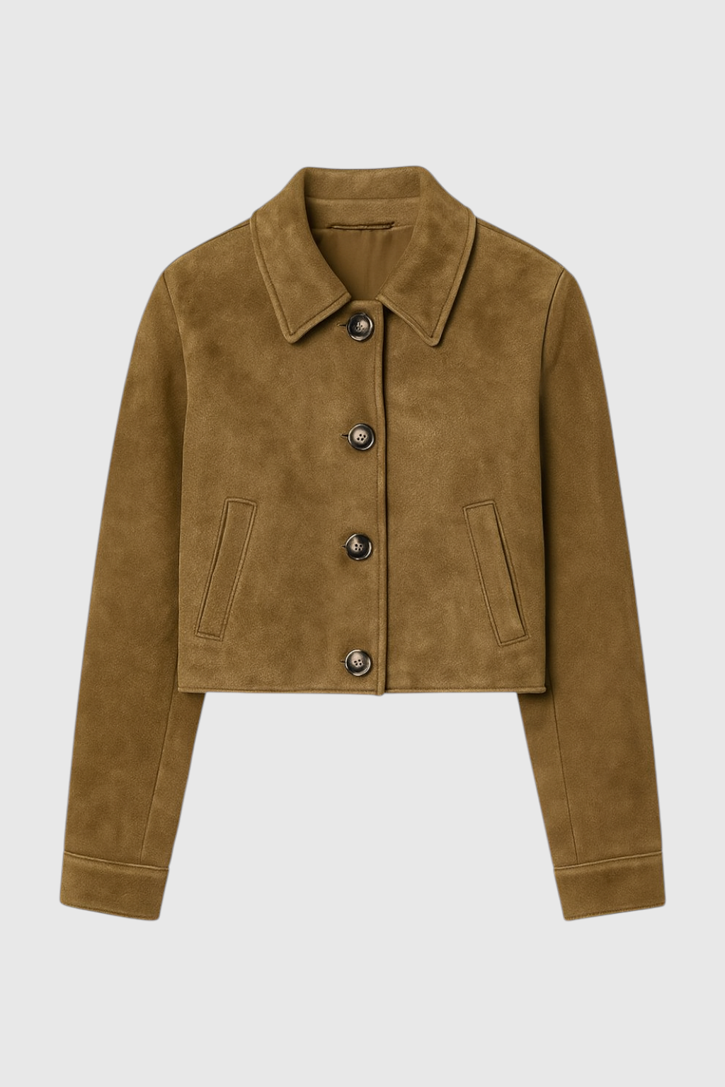 Cropped Jacket with Suede Finish