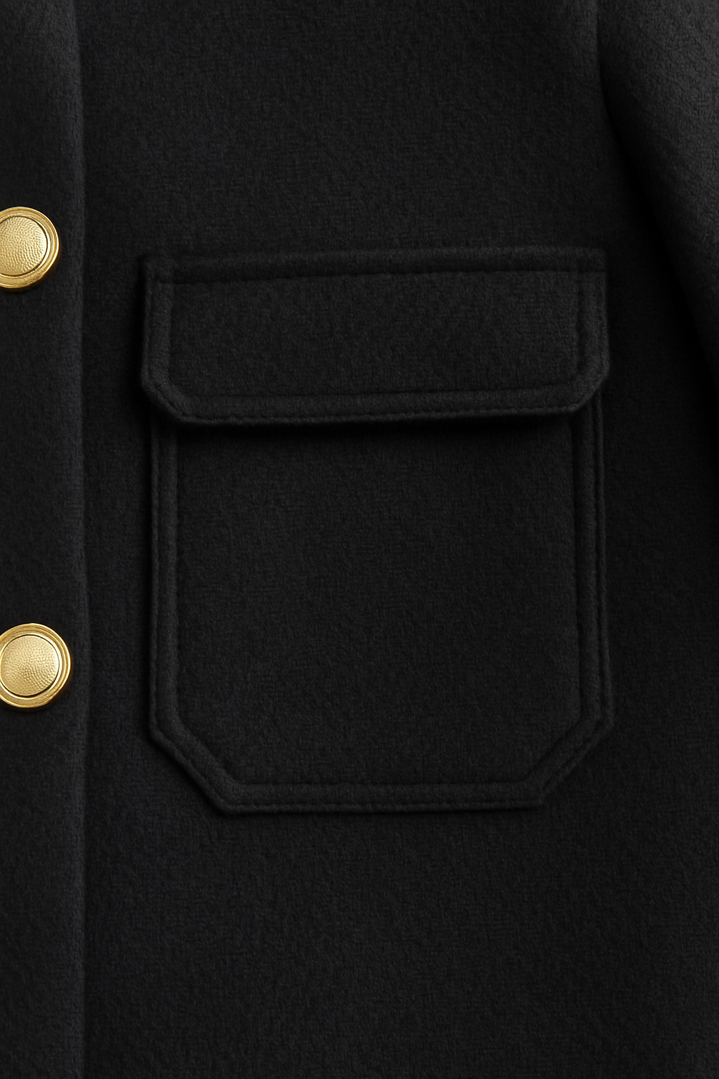 Jacket with Metal Buttons & Flap Pockets