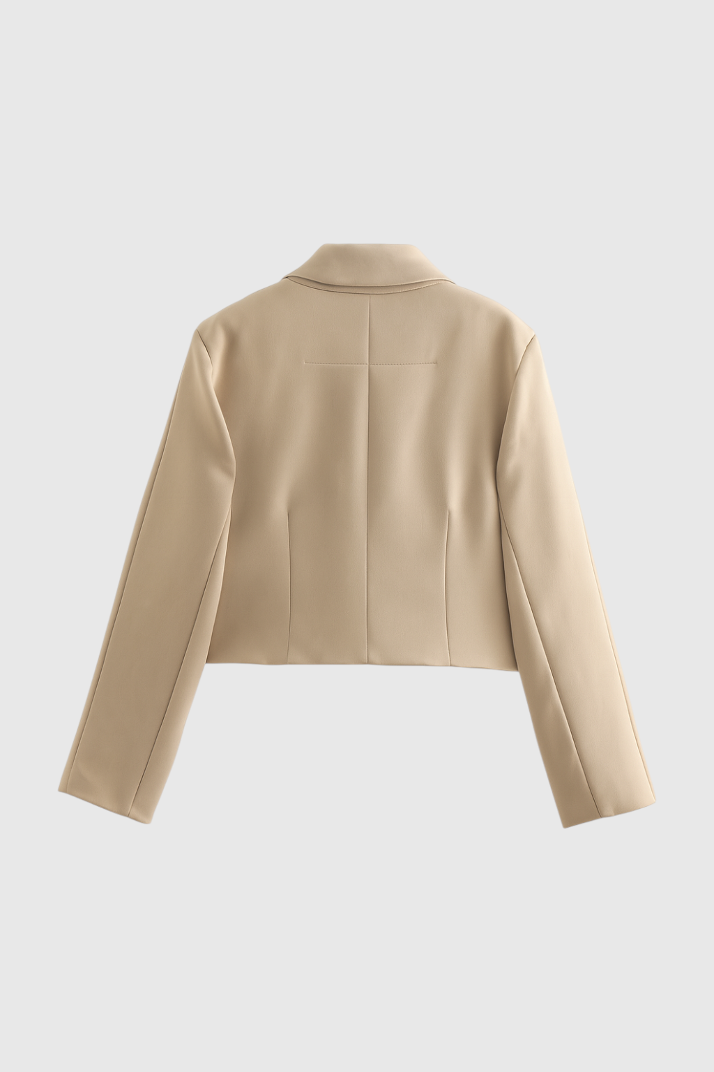 Cropped Jacket | Flap Pockets, Turn-Down Collar