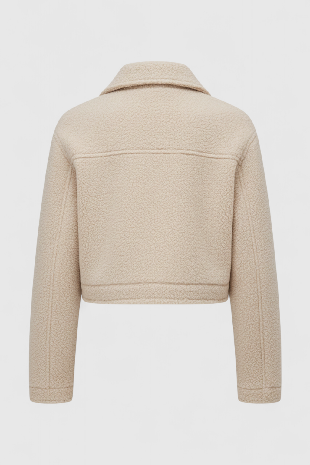 Cropped Textured Jacket with Zip Closure