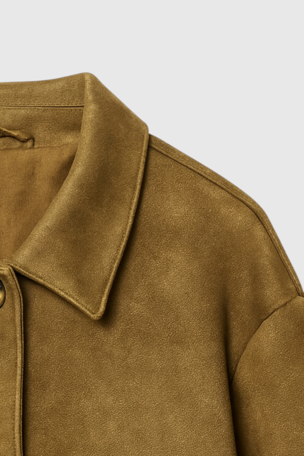 Cropped Jacket, Suede-Effect Finish