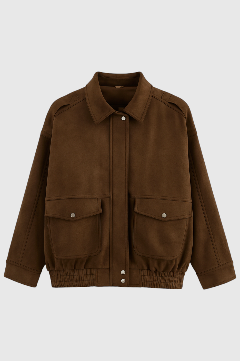 Bomber Jacket with Suede Finish