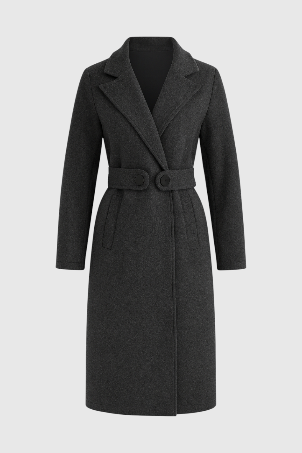 Longline Coat with Waist Tab