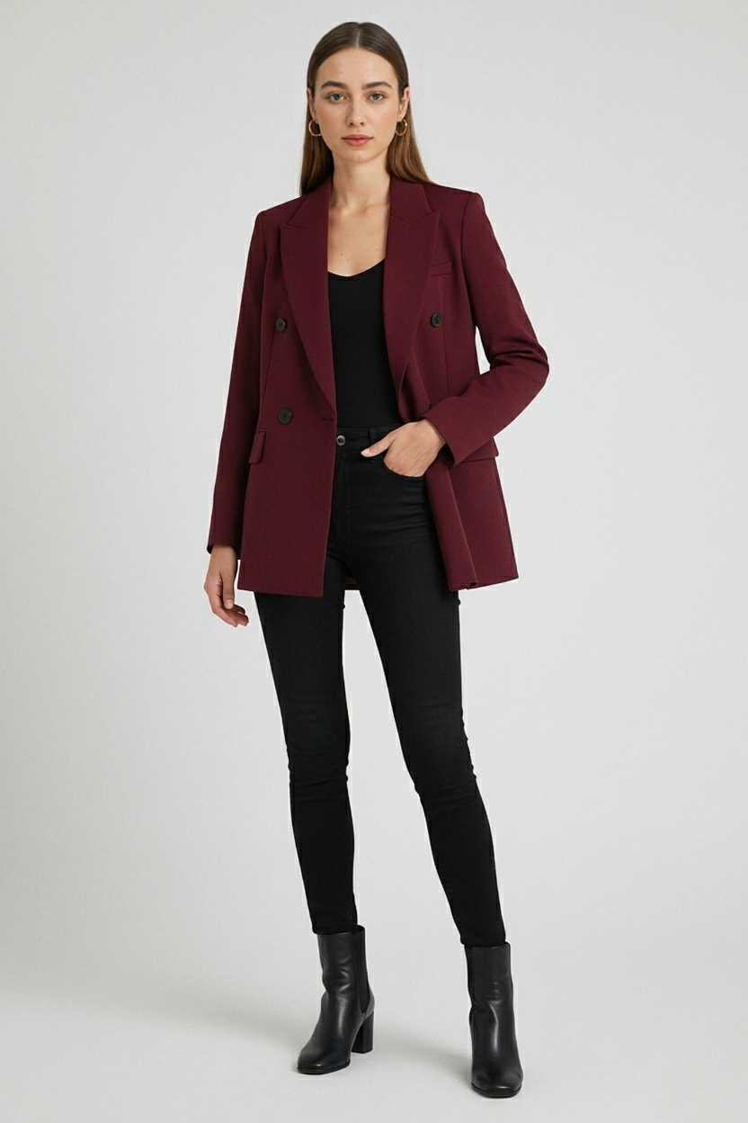 Blazer Jacket, Notched Lapel, Relaxed Fit