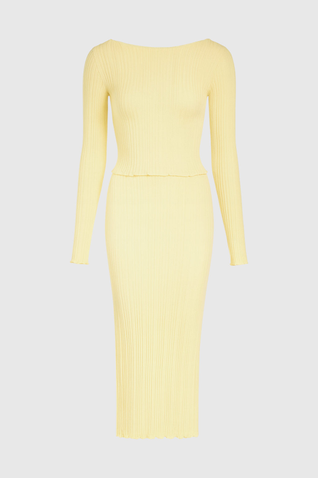 Rib Knit Set with Long Sleeves