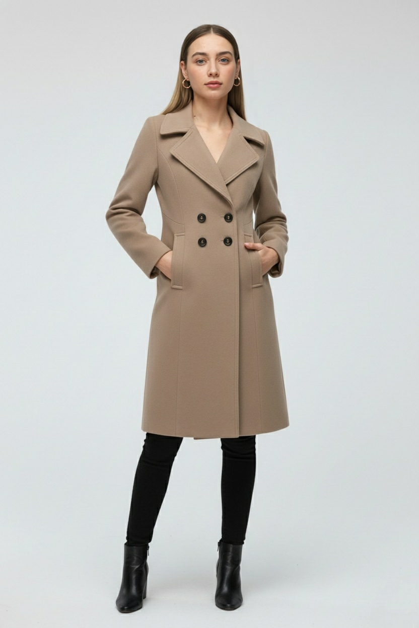 Double-Breasted Coat, Notched Collar