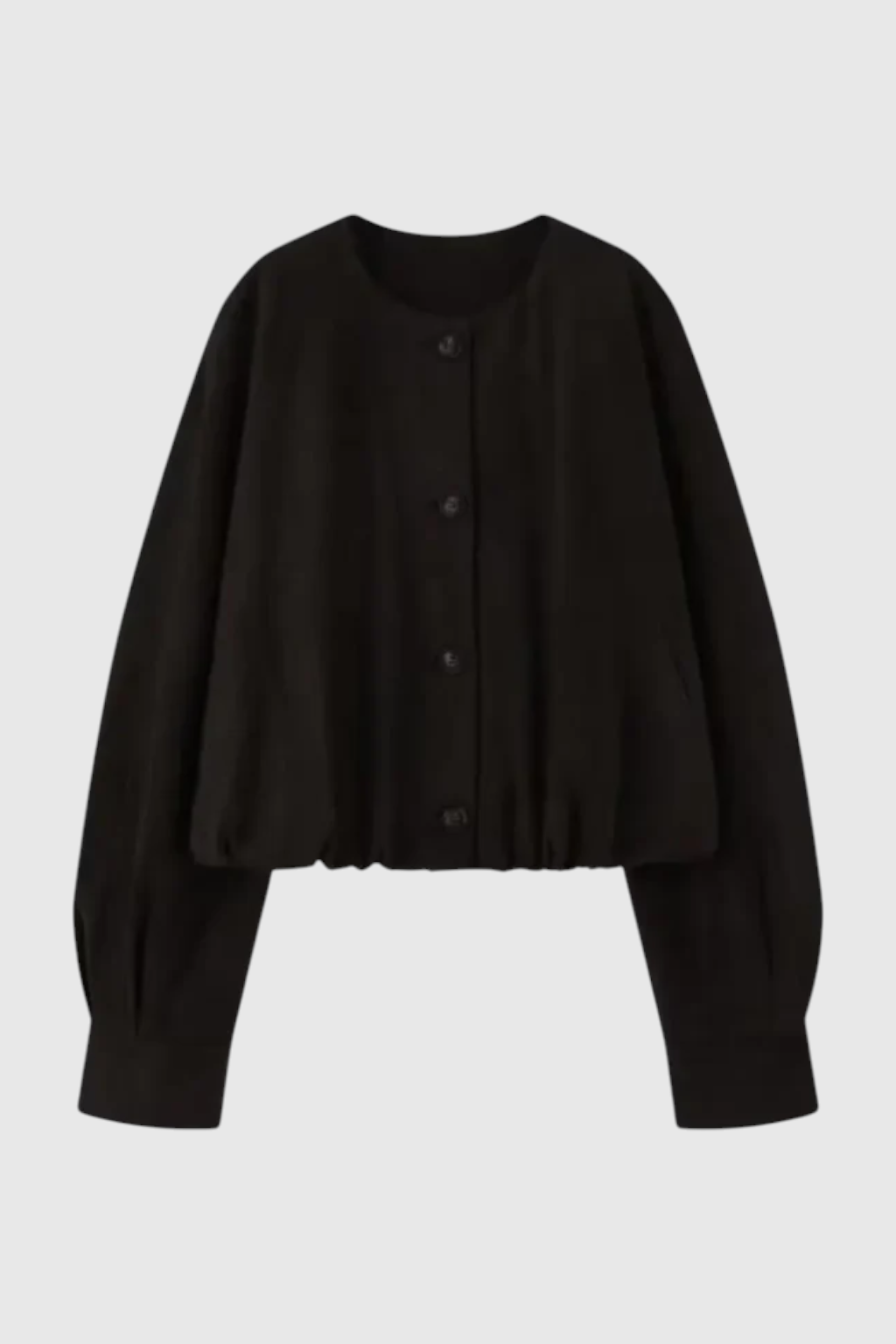 PU Jacket with Button Front & Raglan Sleeves