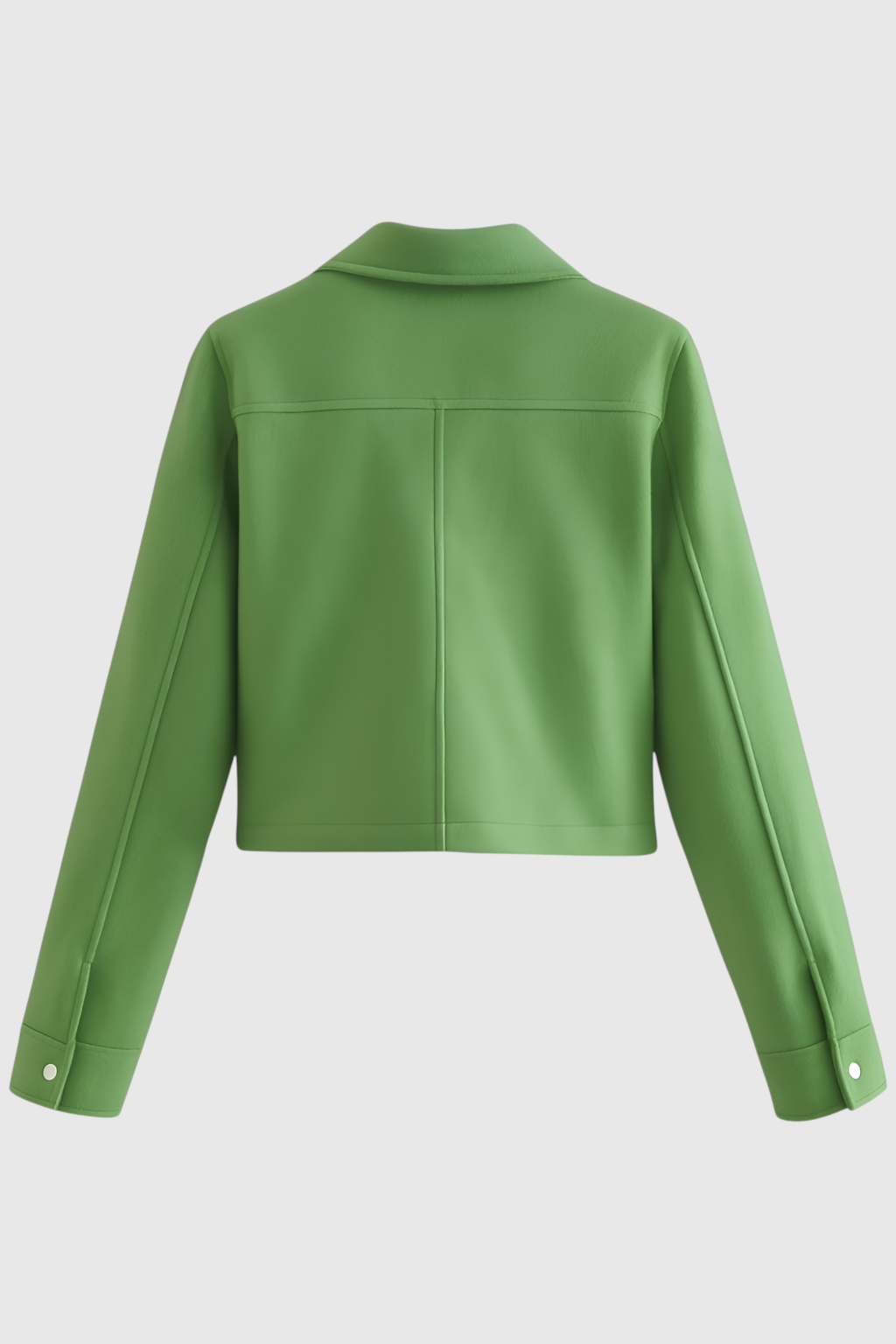 Cropped Jacket with Square Collar