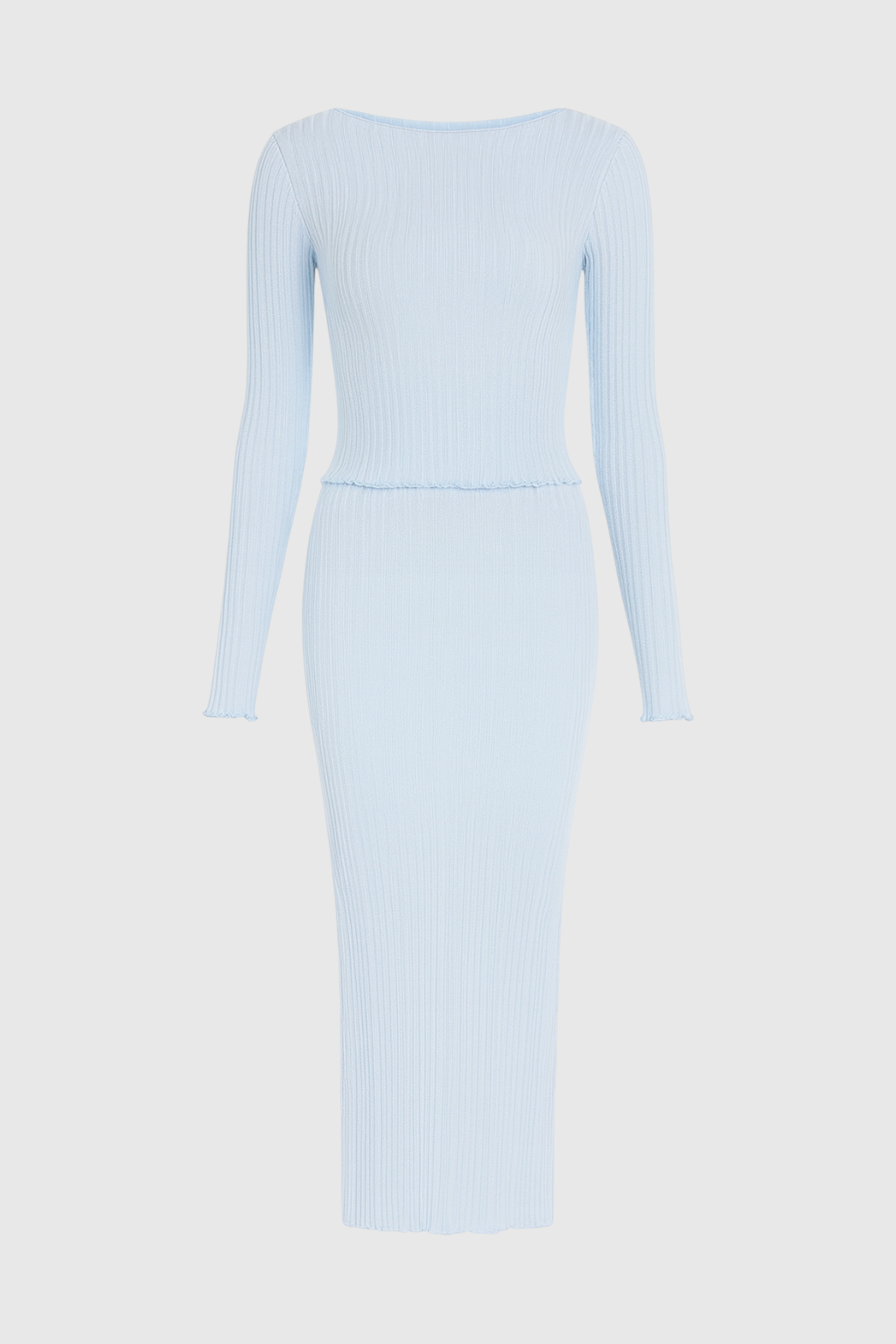 Rib-Knit Set with Long Sleeves