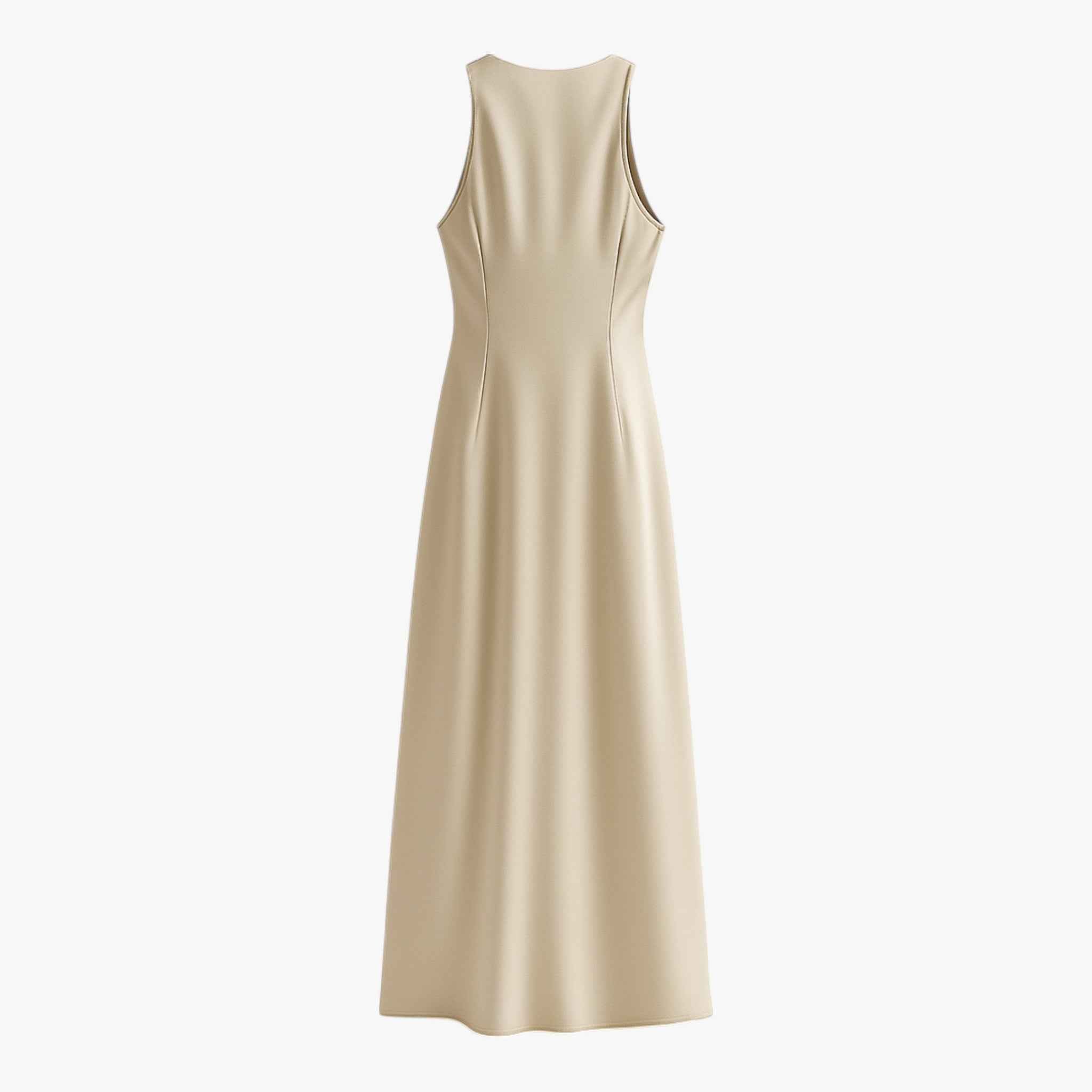 Satin Midi Dress, Draped Neckline