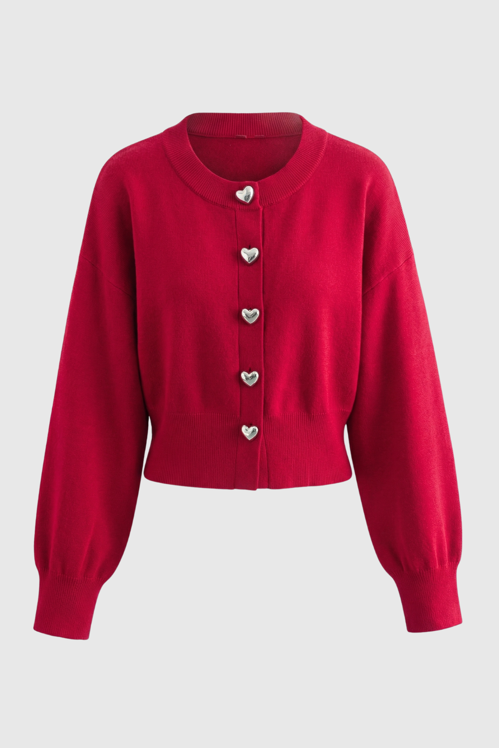 Cardigan with Heart Buttons, Cropped