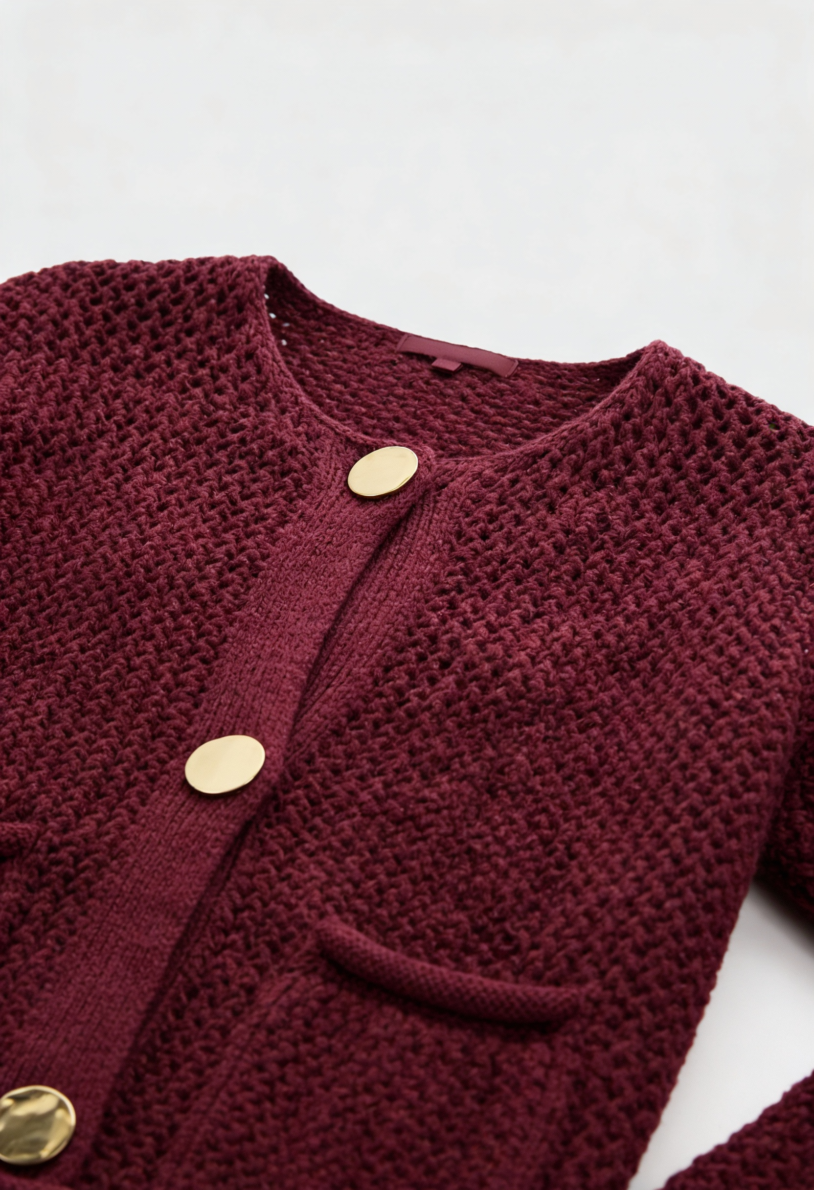 Cardigan with Textured Knit & Pockets