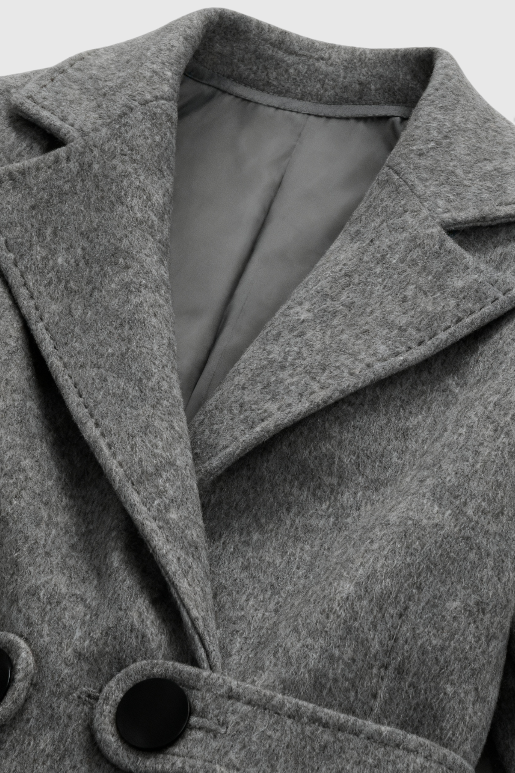 Longline Coat with Waist Tab & Notched Lapel