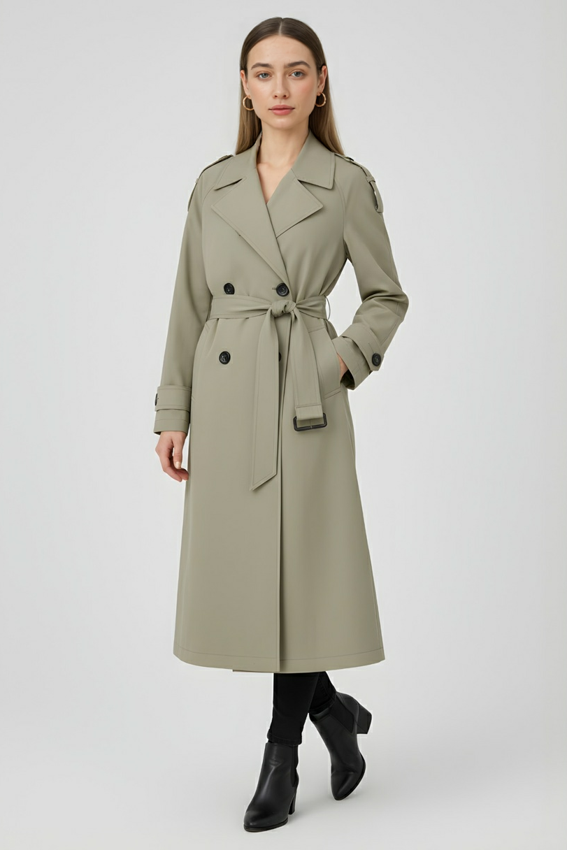 Trench Coat with Belted Waist