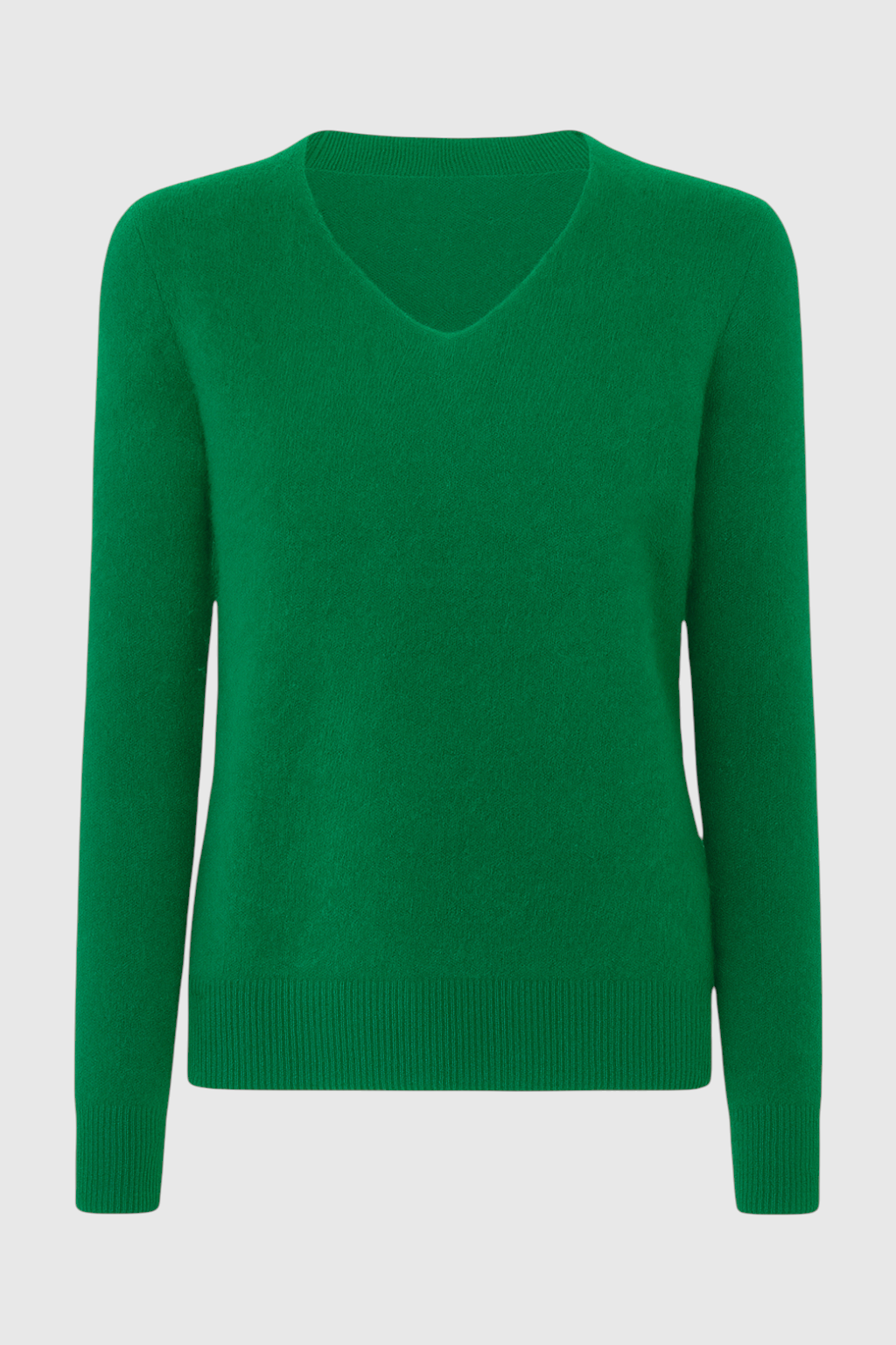 Cashmere V-Neck Sweater, Seamless, Slim Fit