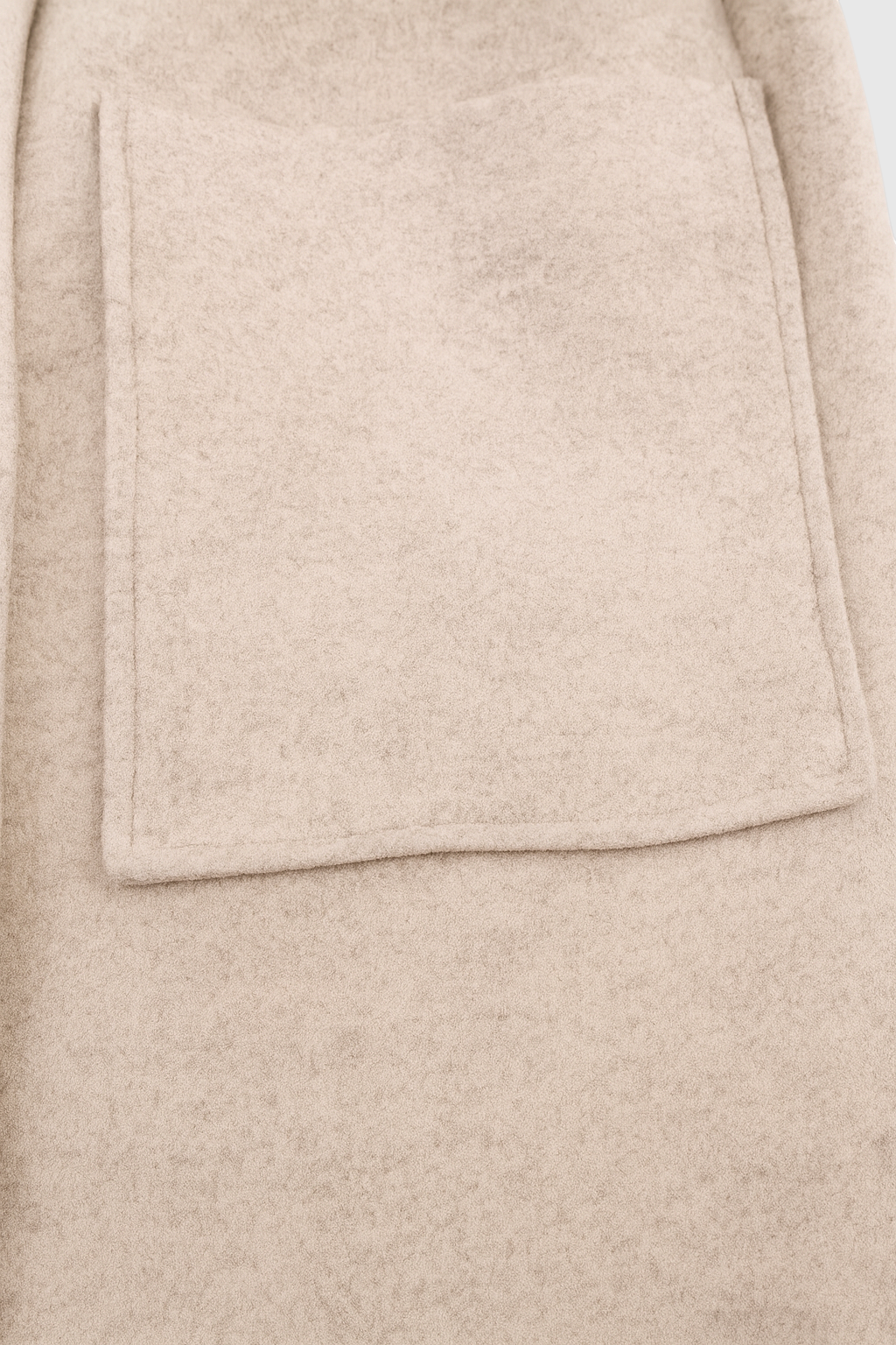 Long Collarless Coat with Belt