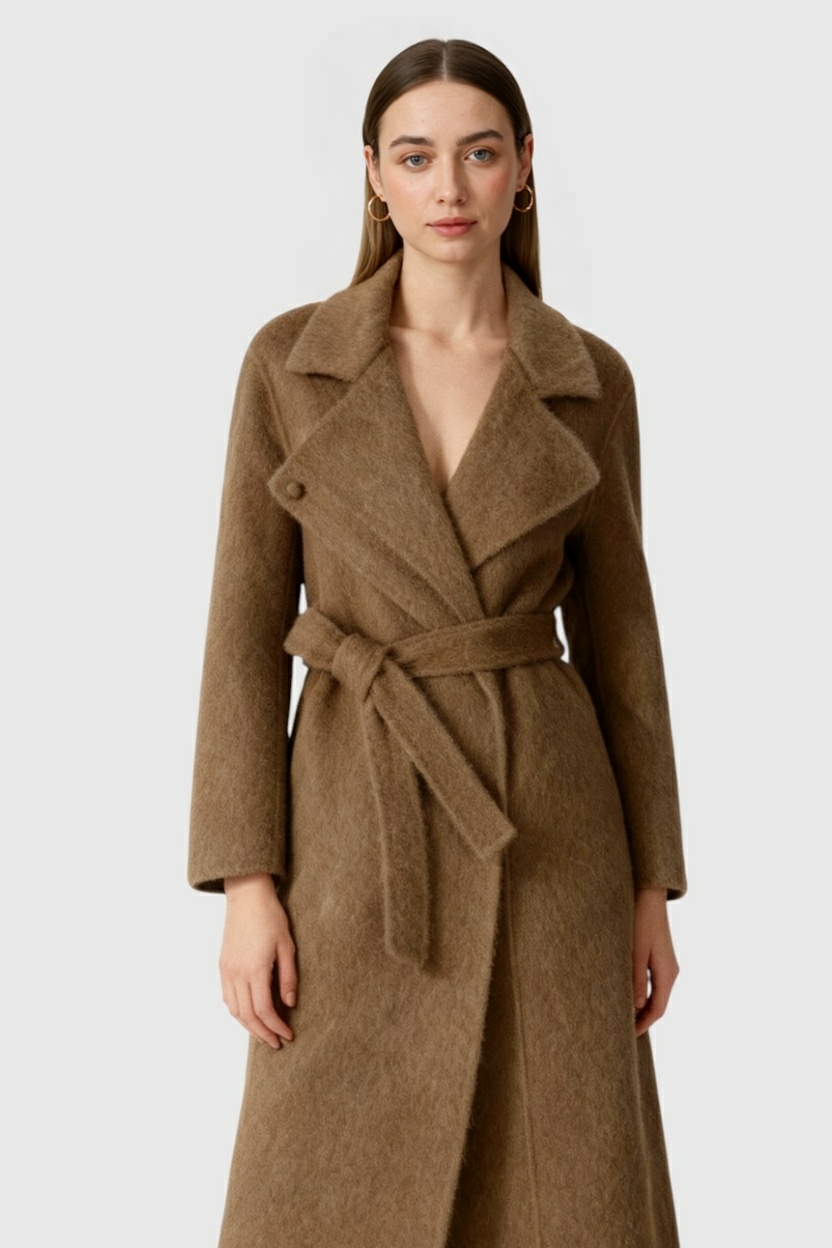 Wrap Coat with Shawl Collar, Belted