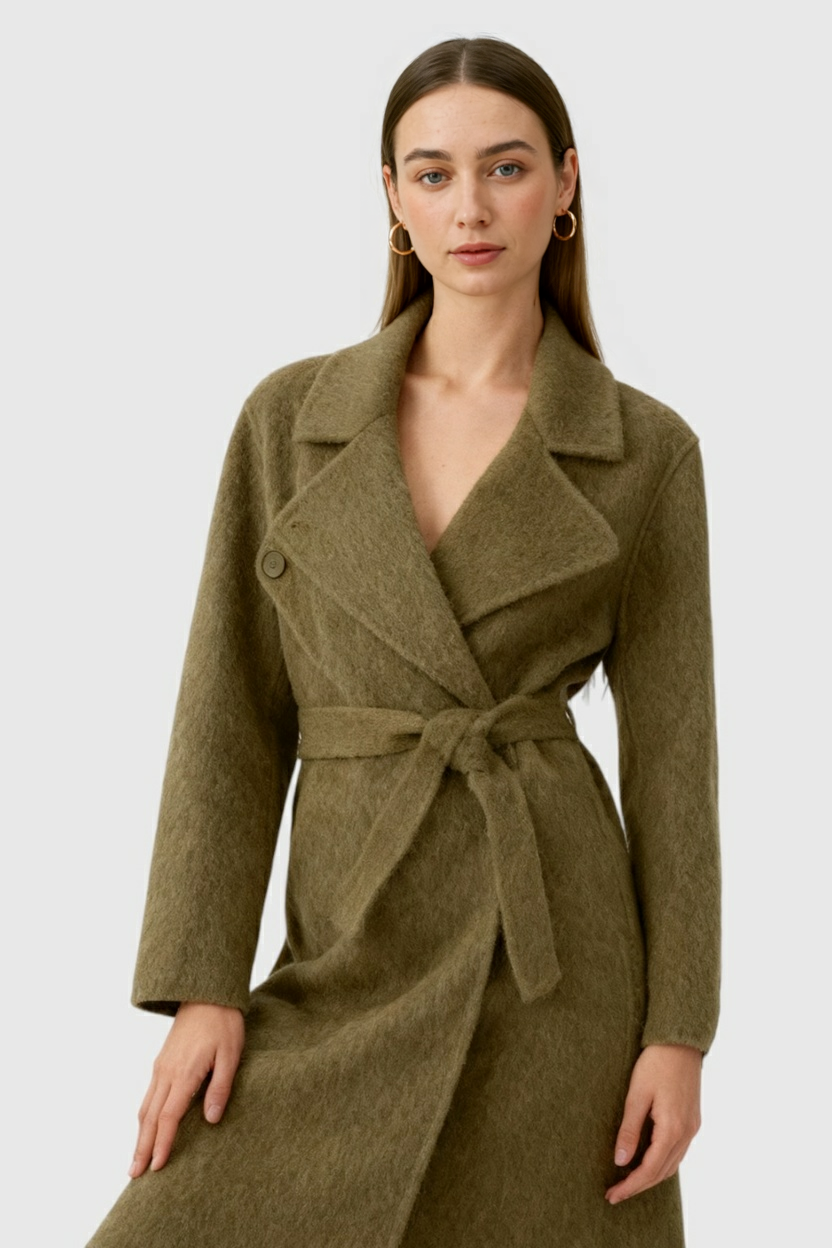 Wrap Coat with Belt & Shawl Collar