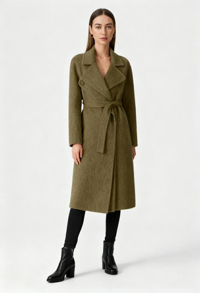 Wrap Coat with Belt & Shawl Collar