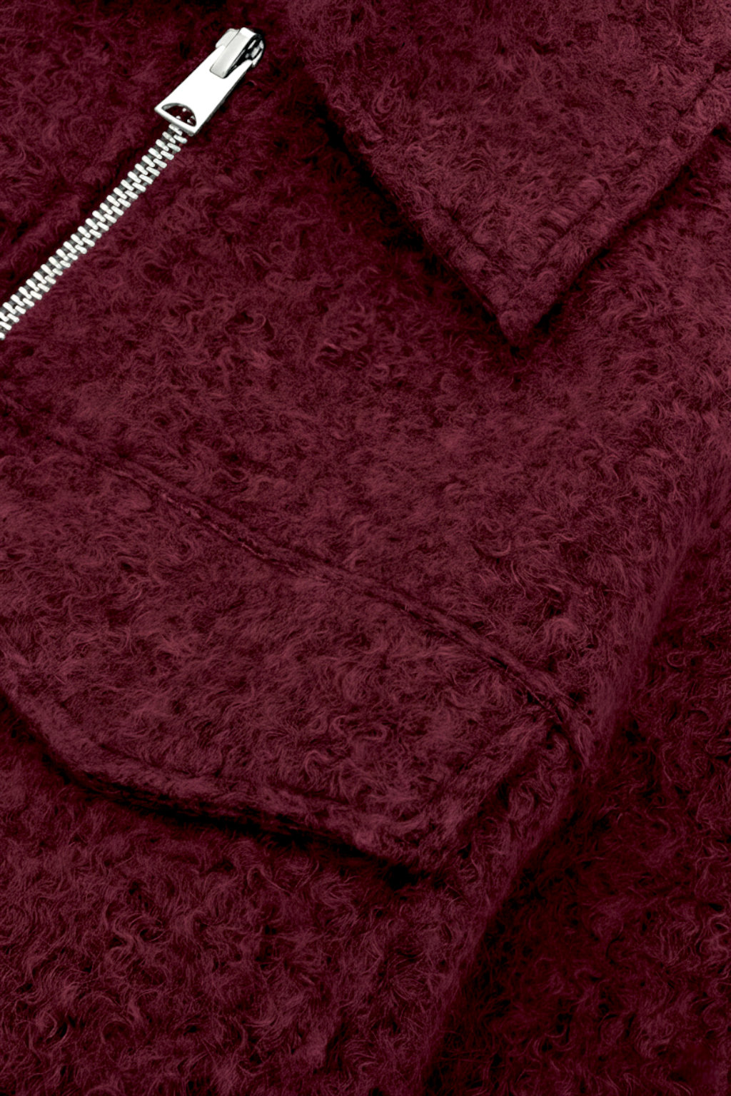 Cropped Textured Zip Jacket, Flap Pockets