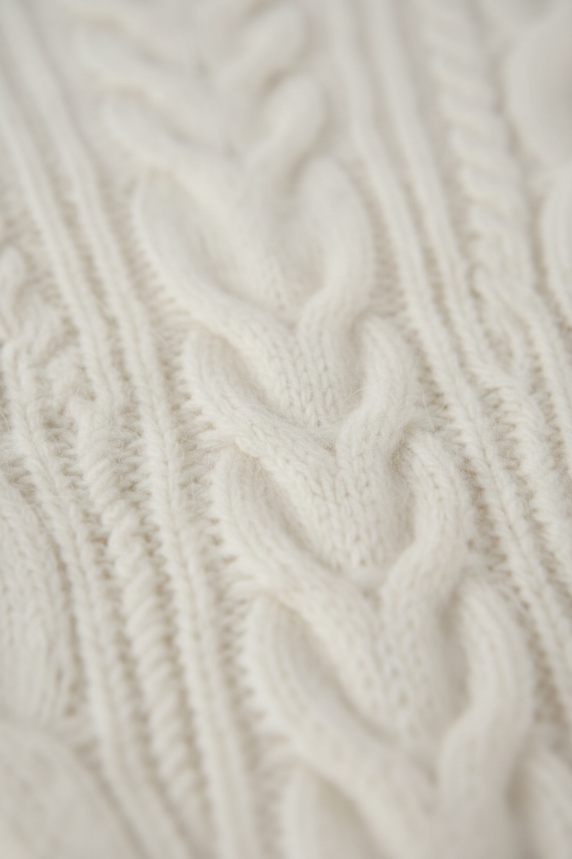 Cardigan with Cable Knit Texture, V-Neck