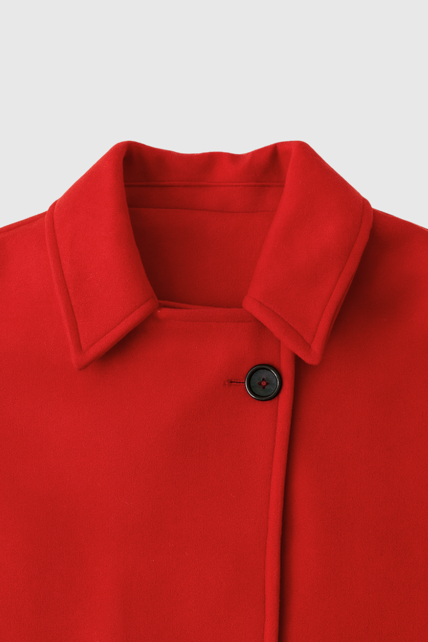 Single-Breasted Coat with Patch Pockets