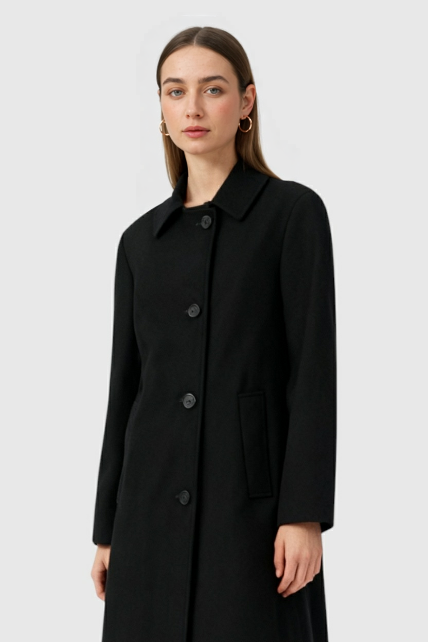 Long Coat | Relaxed Fit, Buttoned Pockets