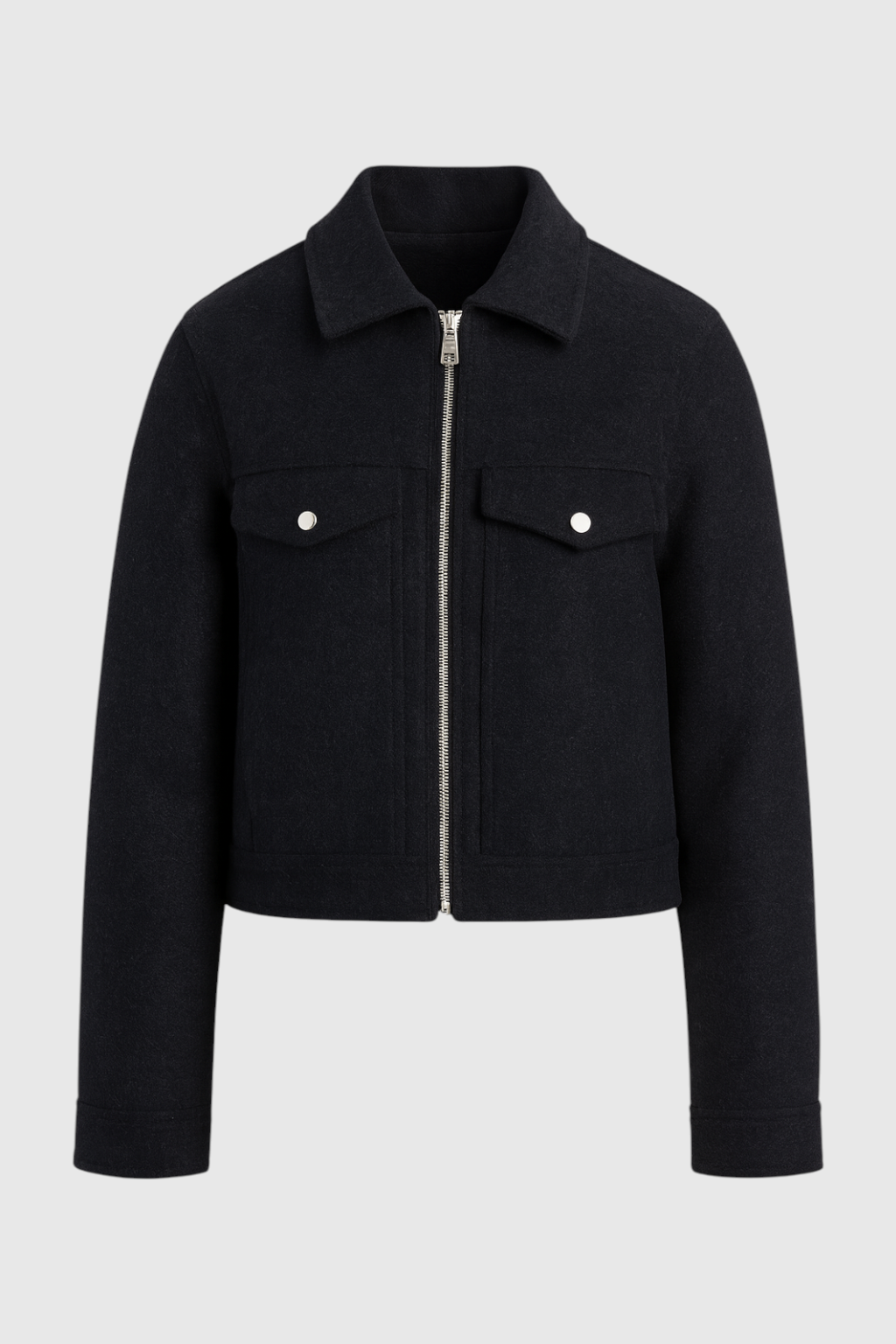 Zip Jacket | Cropped, Flap Pockets