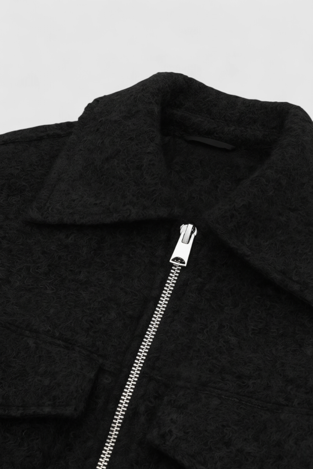 Cropped Zip Jacket | Textured, Pocket Detail