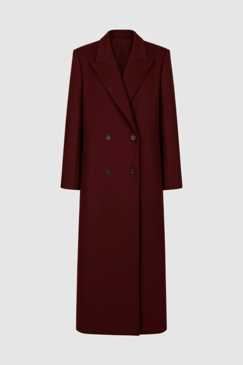 Double-Breasted Overcoat, 3/4 Sleeve