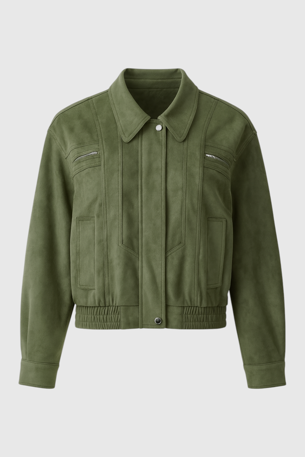 Bomber Jacket, Suede-Effect, Zip Front