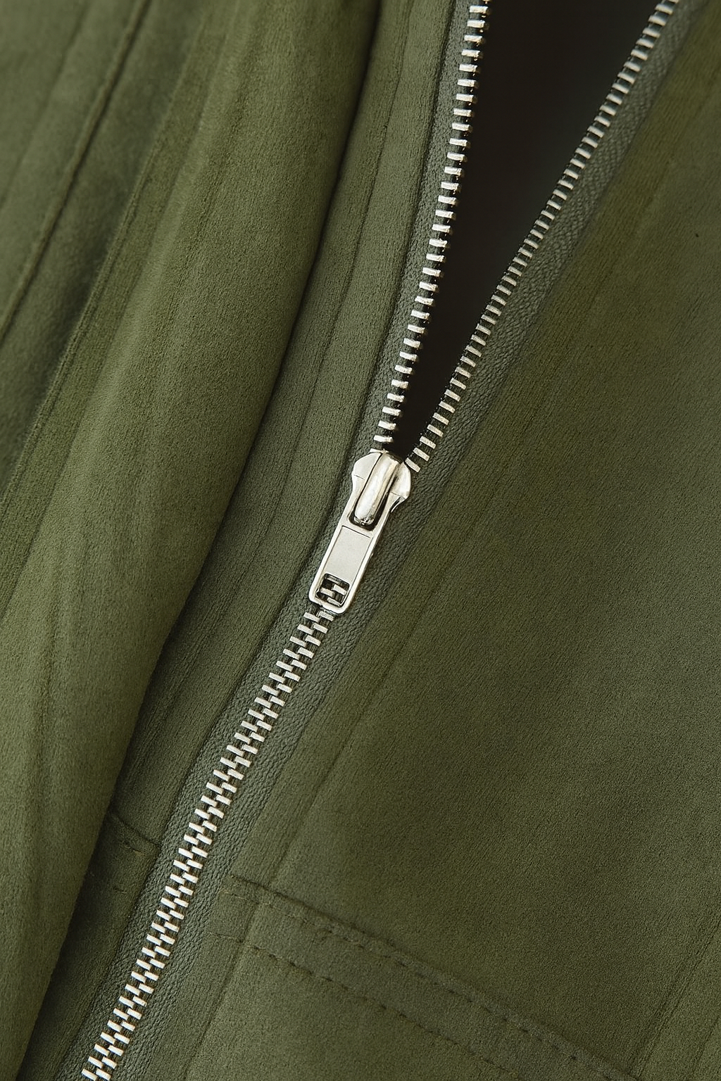 Bomber Jacket, Suede-Effect, Zip Front