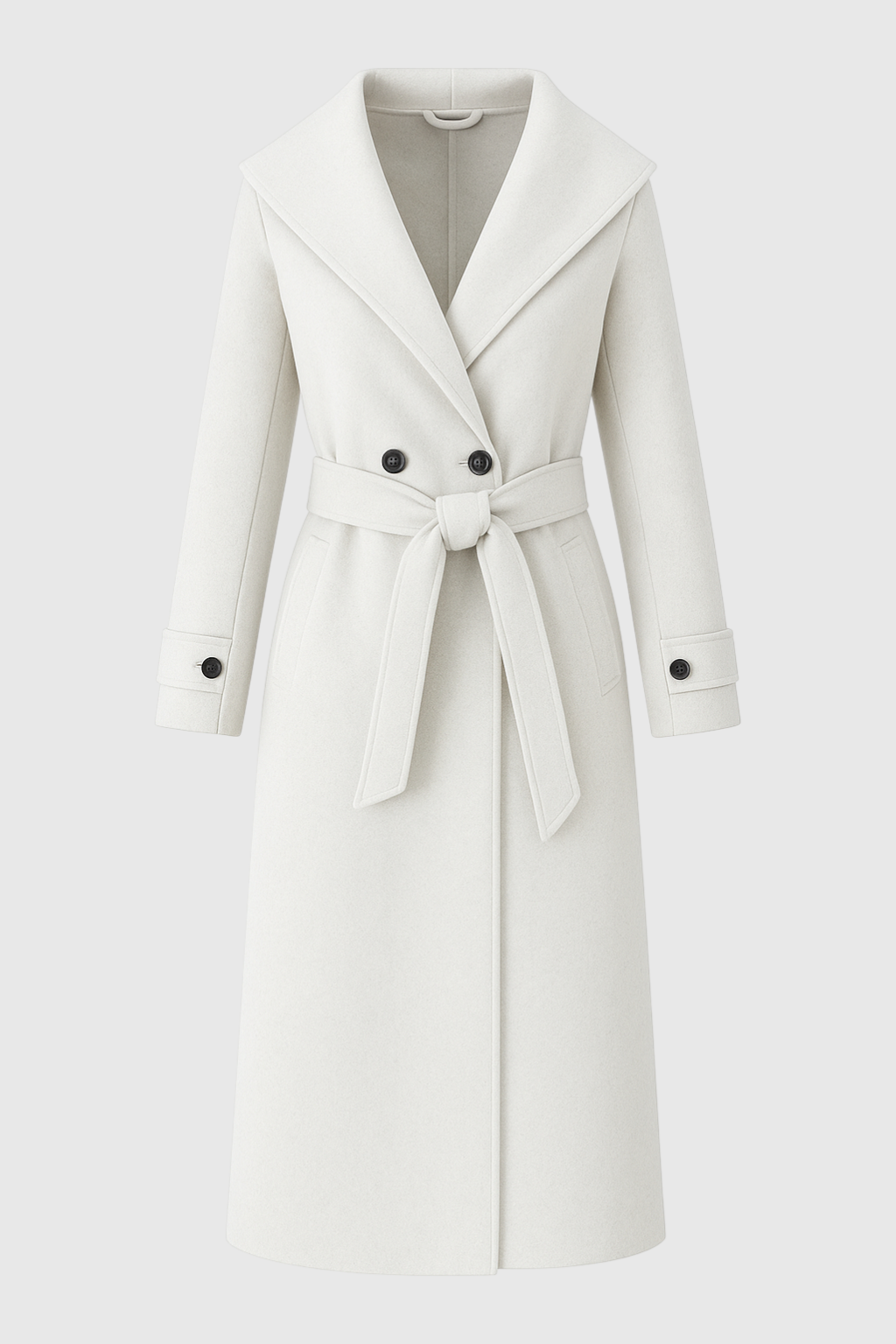 Wrap Coat with Hood & Belted Waist