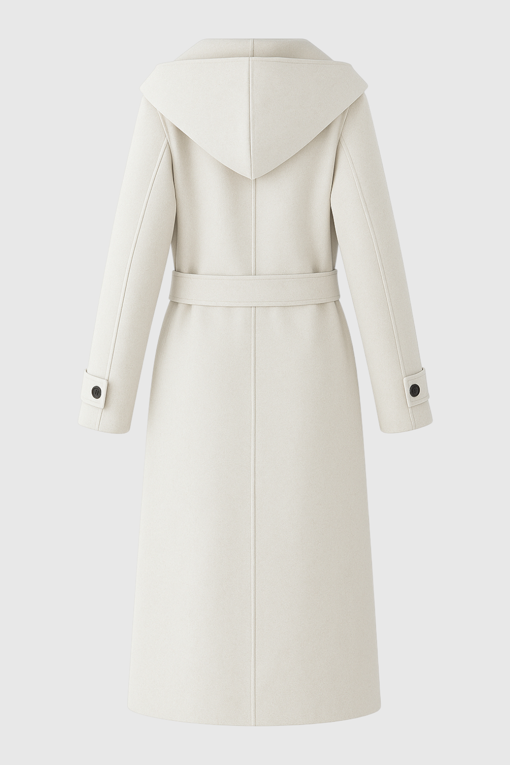Wrap Coat with Hood & Belted Waist