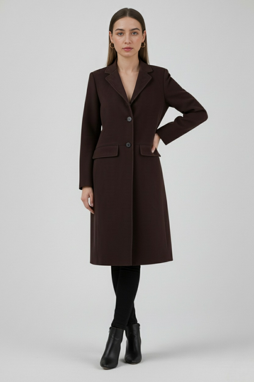Long Suedette Overcoat | Relaxed Fit