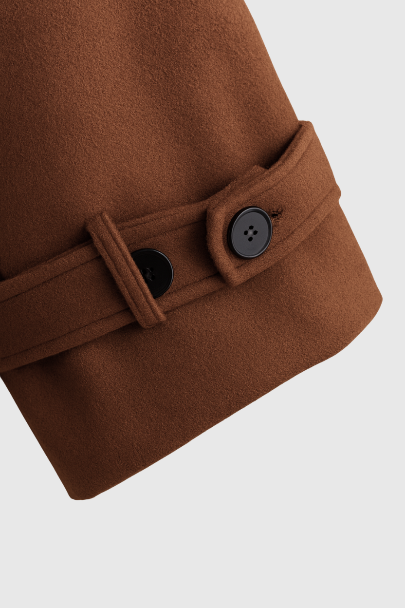 Wool Blend Overcoat with Self-Belt