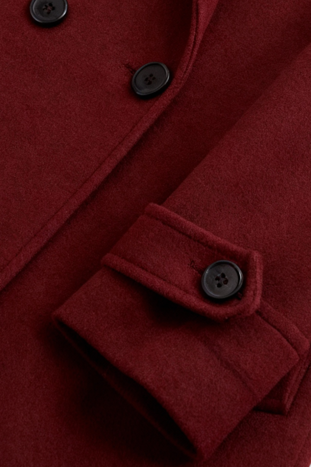 Long Coat, Double-Breasted, Cuff Strap