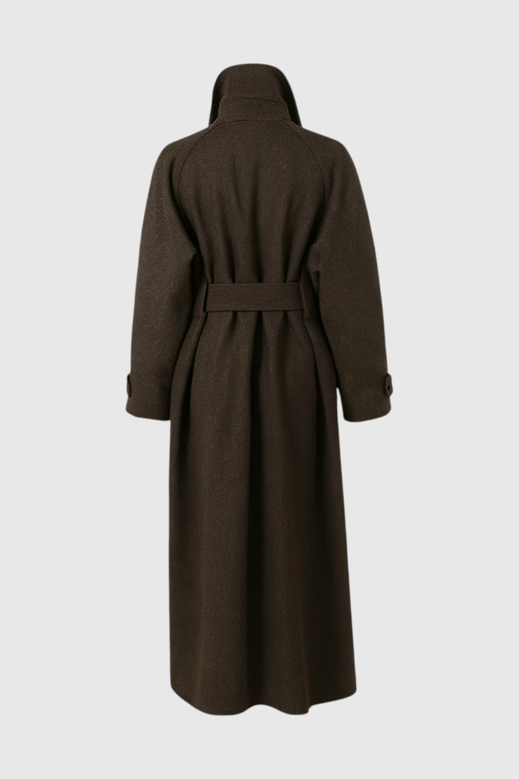 Long Overcoat with Belted Waist