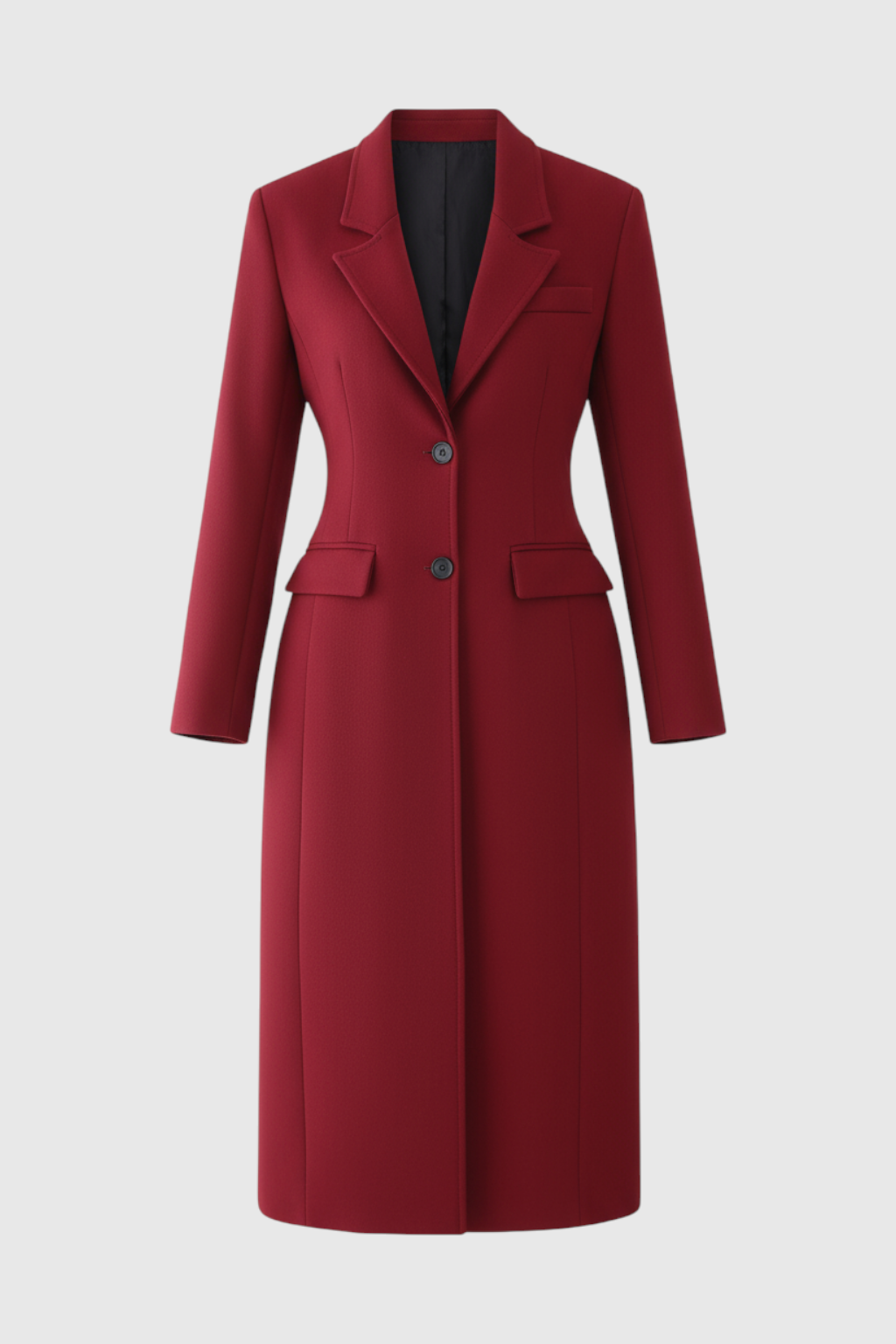 Longline Coat in Deep Wine | Slim Fit