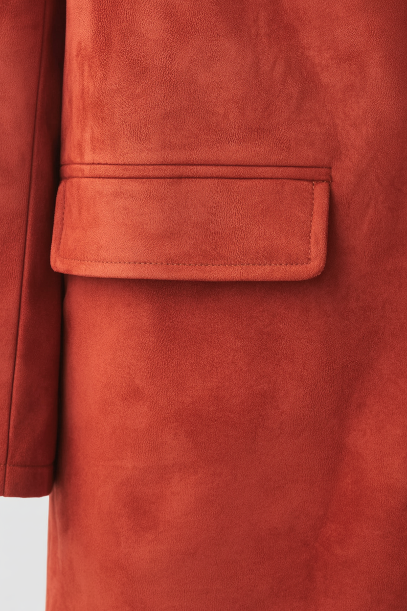 Long Coat | Suedette | Wide-Waist Fit