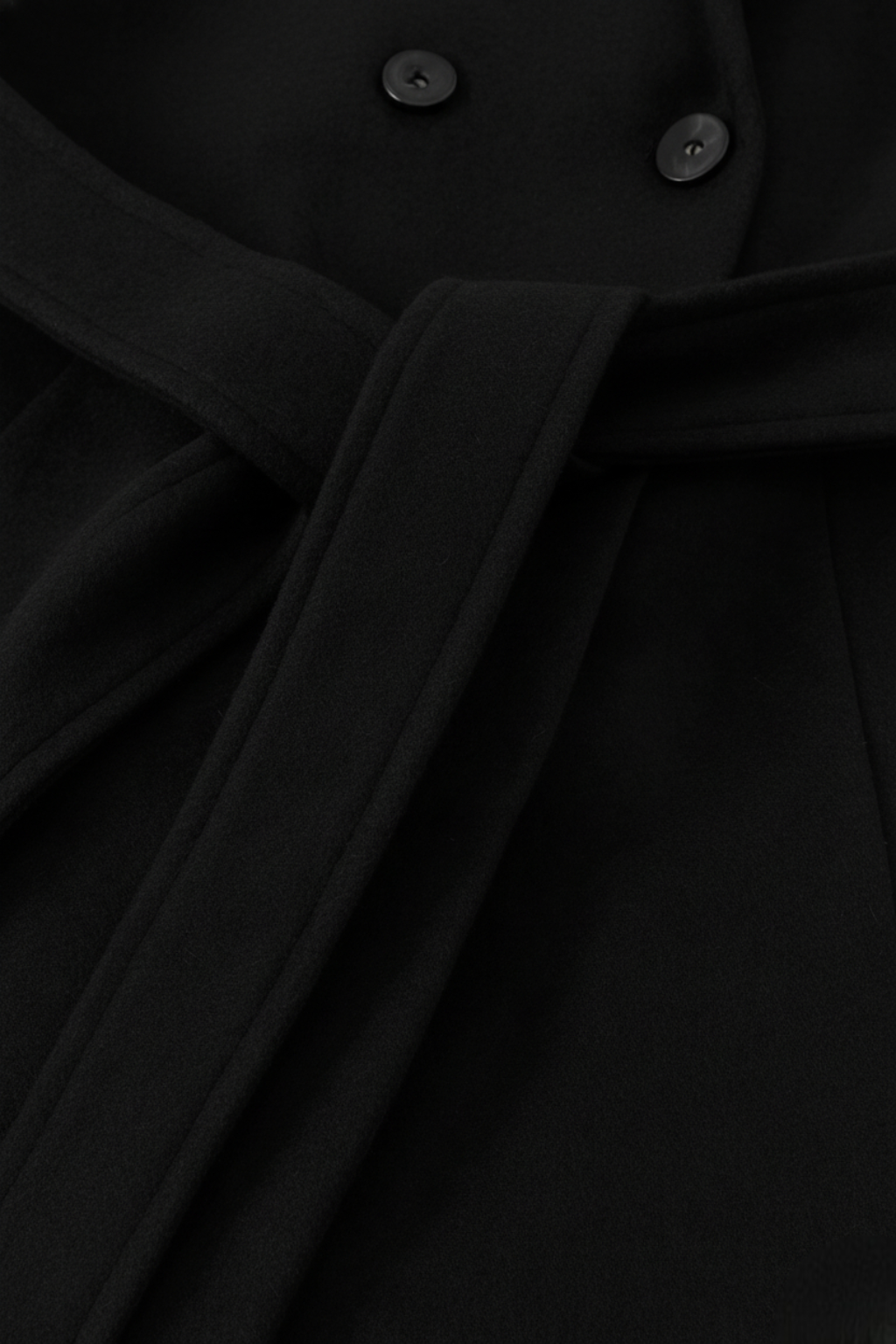 Longline Coat with Belt & Wide Lapel