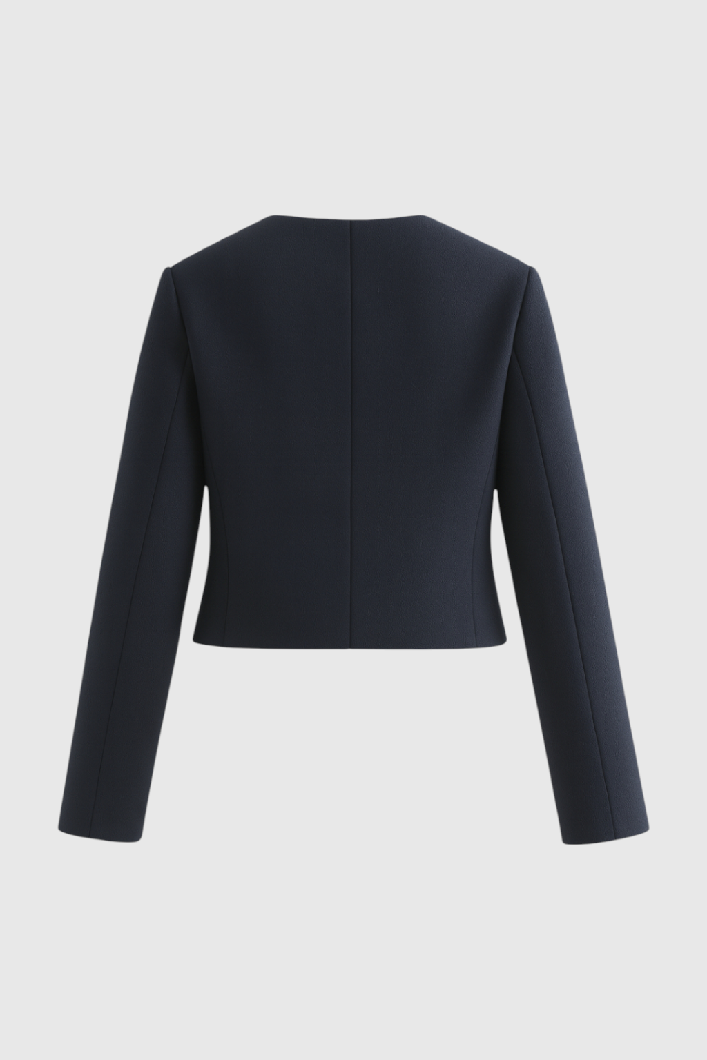 Jacket with Gold-Tone Buttons, Round Neck