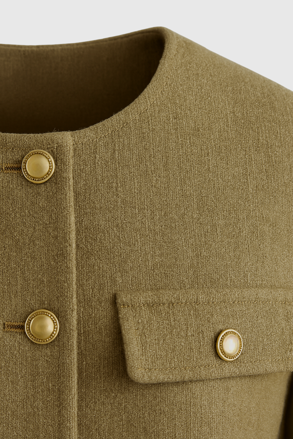 Short Jacket with Gold-Tone Buttons