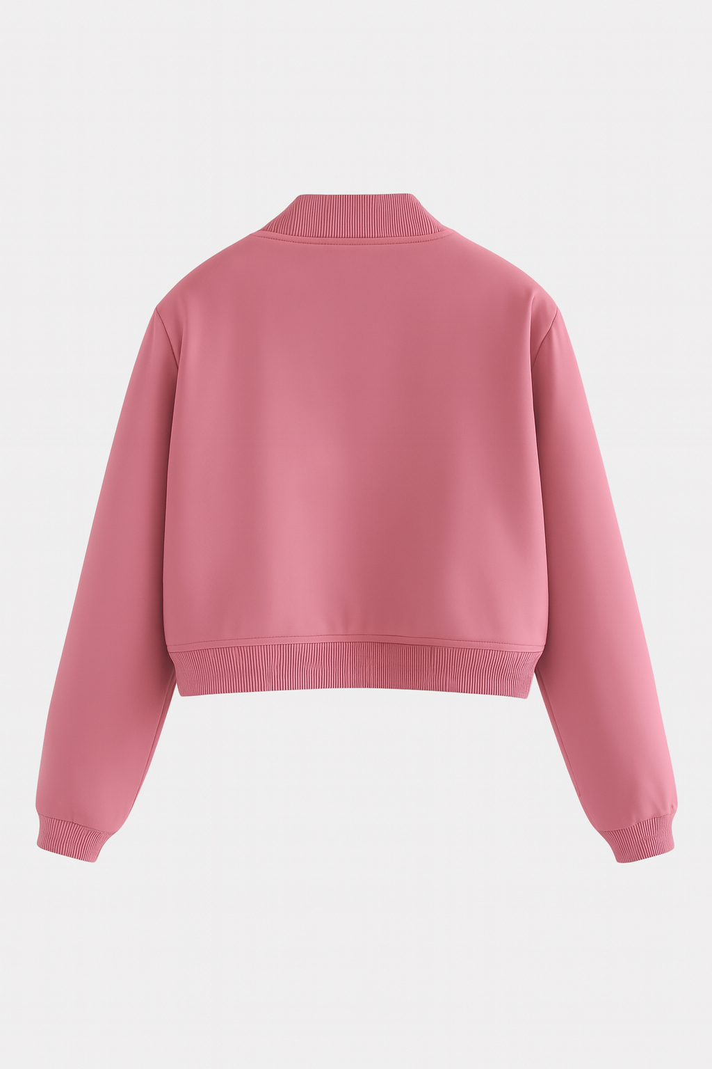 Cropped Bomber Jacket with Front Pockets