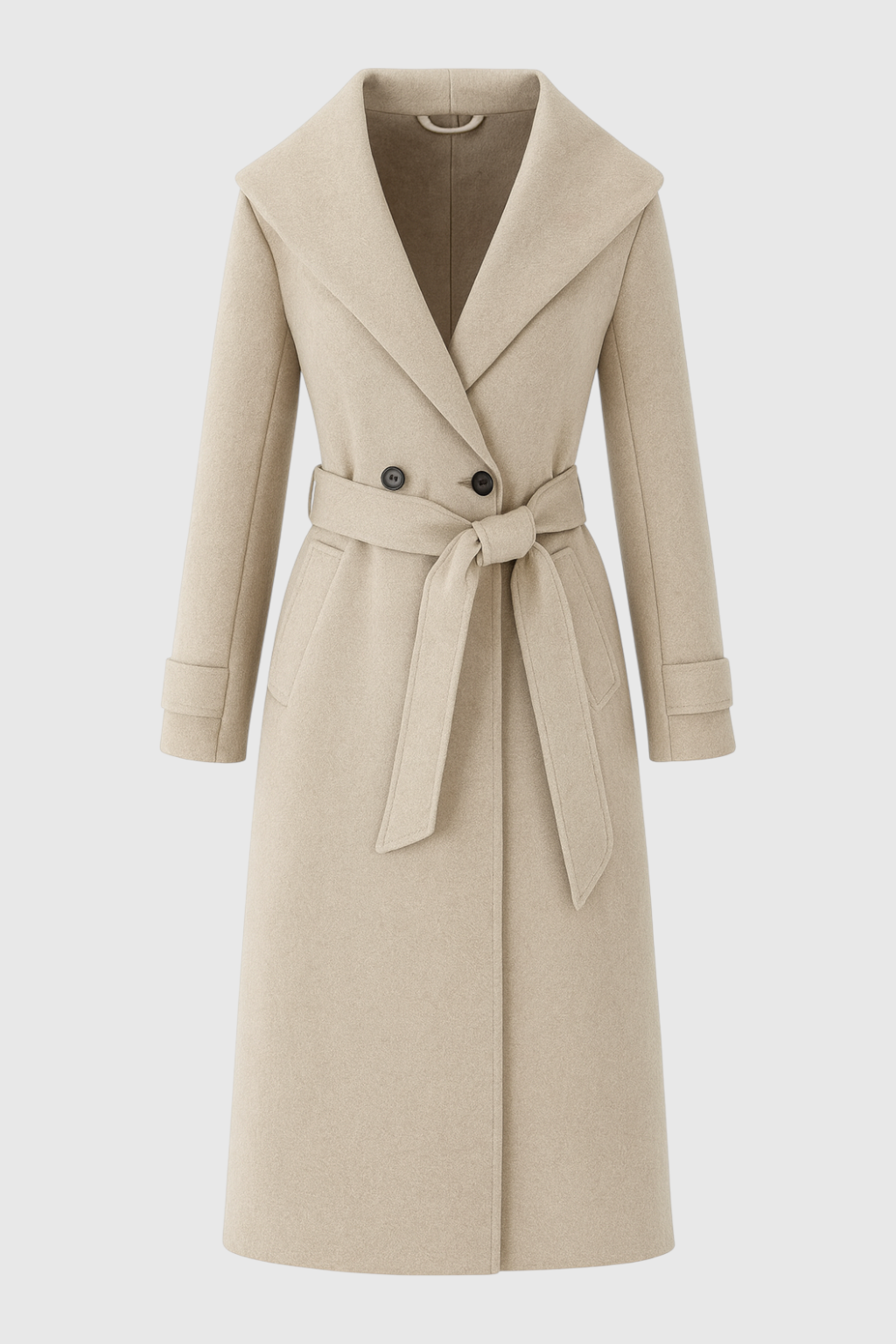 Wrap Coat with Hood & Belted Waist